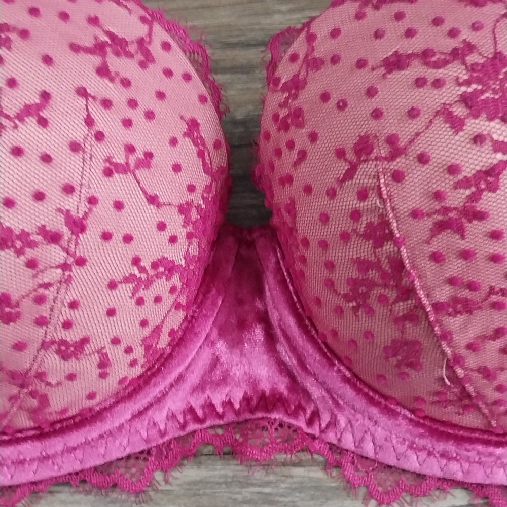 Victoria Secret Dream Angels Lined Demi Lace Bra 32ddd Pink Bra